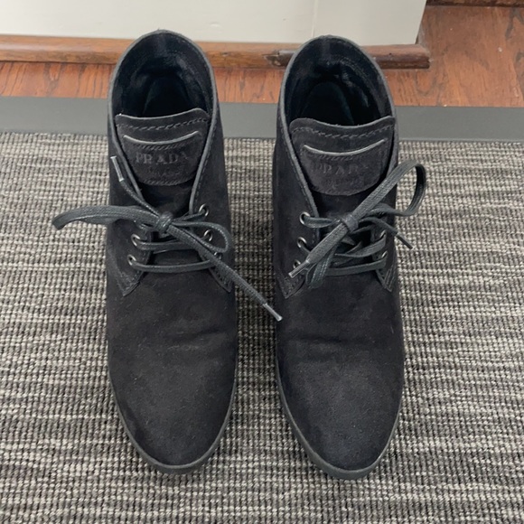Prada black suede booties - Picture 2 of 3